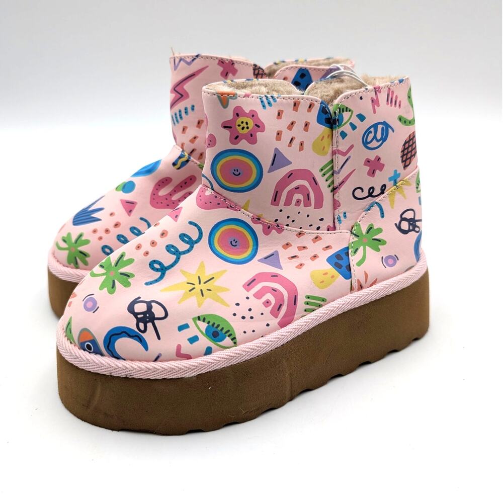 Harper Canyon Ezra Printed Bootie Round Toe Kids' Pink Multi Size US11M EU28